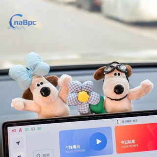 < Cnabpc > Kawaii Dễ Thương Nội Thất Ô Tô Trang Trí Sang Trọng Phụ Kiện Hoạt Hình Anime Gromits Sang Trọng Búp Bê Ô Tô Điều Khiển Trung Tâm Màn Hình Trang Trí Mới