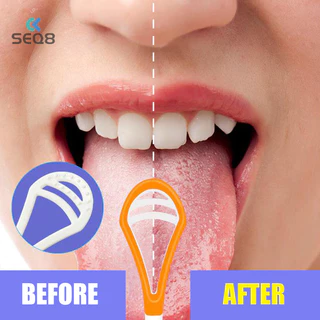 [Seq8] Bàn chải làm sạch lưỡi bằng silicon mềm hai mặt Bàn chải làm sạch lưỡi có thể tái sử dụng Bàn chải đánh răng lưỡi tráng mới