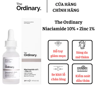 [CHÍNH HÃNG] Serum ngừa mụn, sáng da giúp se khít lỗ chân lông The Ordinary Niacinamide 10% + Zinc 1% 30ml