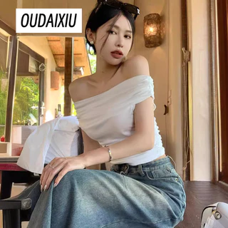 OUDAIXIU áo phông áo thun nữ croptop baby tee Cute Dễ thương Trendy Minimalist WTX2440SGJ 17Z240424