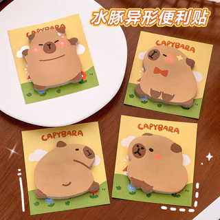 Hoạt Hình Capybara Hình Đặc Biệt Giấy Dán Ghi Chú Học Sinh Ins Dễ Thương Tự Dính Notepad Kaki Barra Tin Nhắn Ghi Nhớ Ghi Chú Miếng Dán