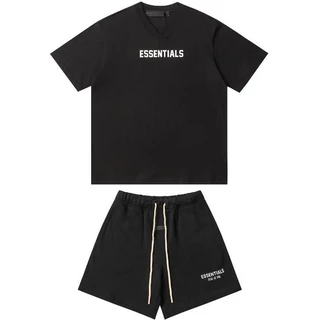 Hàng sẵn có Phong cách mới Fear of God Essentials SS24 Quần Short ngắn tay cổ chữ V thông thường