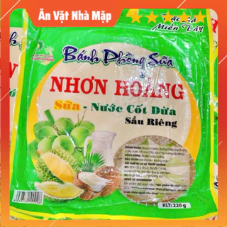 [Loại Ngon] Bánh Tráng Dẻo Sữa Sầu Riêng, Cốt Dừa Tiền Giang, Nhơn Hoàng, Đặc Sản Miền Tây Túi 220g