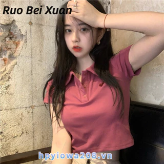 Ruo Bei Xuân Nữ ngọt ngào mới thiết kế ngắn tay thích hợp Áo thun đơn giản giản giản dị đa năng hàng đầu