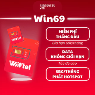 SIM 4G VNSKY SKY59, WIN69 - SIM Data không giới hạn lưu lượng, gói 1 tháng đầu số đẹp