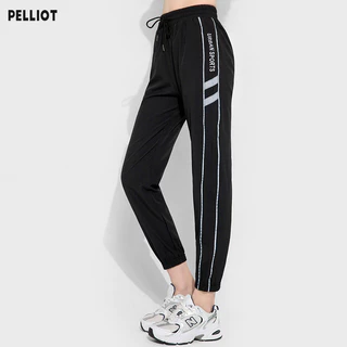 Pelliot Quần thể thao dáng rộng thông thường dành cho nữ tập chân quần tập yoga chạy bộ