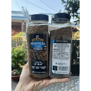 [HỘP 822g] Muối ,GIA VỊ TẨM ƯỚP BÒ NƯỚNG Mỹ Grill Mates Montreal Steak Seasoning