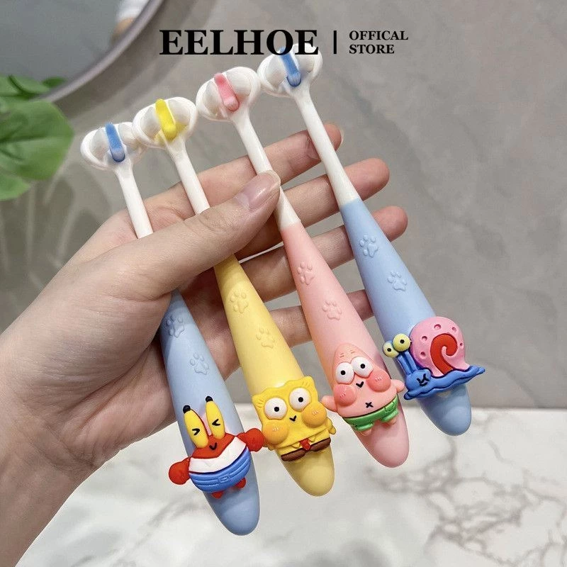 Bàn chải đánh răng trẻ em EELHOE Hoạt hình Spongebob Princess 5d Cạo ba mặt Lớp phủ lưỡi Bàn chải đánh răng lông mềm Bàn chải đánh răng trẻ em Chăm sóc răng miệng miiki_vn