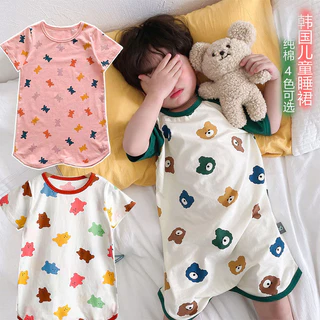 Hàng sẵn có Mùa Hè Bộ Đồ Ngủ Một Mảnh Bé Trai Hoạt Hình Váy Ngủ Trẻ Em Loungewear Mỏng Điều Hòa Không Khí Quần Áo Phòng