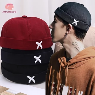 1 Mũ gọt vỏ dưa thoáng khí thời trang không vành - Nam Nữ Unisex Dome Hip Hop Mũ - Mũ Cotton màu trơn đơn giản dạo phố