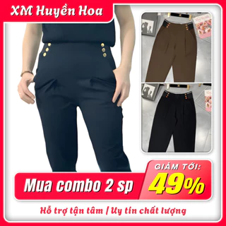 Quần baggy nữ cạp cao 6 cúc Umi Hàn co giãn 4 chiều bản cao cấp siêu đẹp - Huyền Hoa Shop