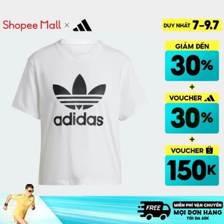 [7-9.7-VOUCHER 30%]adidas Phong cách sống Áo Thun Boxy Ba Lá Adicolor Nữ trắng IN8441