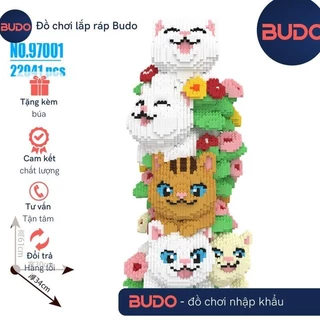 xếp hình cây hoa mèo con miêu cat cỡ lớn 61cm DUZ đồ chơi xếp hình nano 3d cho bé chuẩn mẫu có sẵn LêGỗ