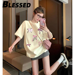 Blessed áo phông áo thun nữ croptop baby tee Cổ điển thời trang Minimalist Dễ thương WCS2440NDE 16Z240415