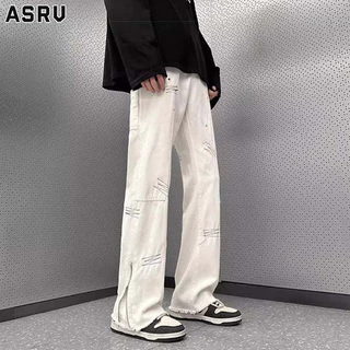 ASRV  2024 thiết kế cảm giác thích hợp bootcut jeans nam xuân thu đẹp trai thương hiệu thời trang cao cấp thanh niên quần nam trắng