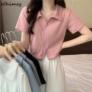 Áo thun cổ Polo ngắn tay dáng rộng mùa hè Whimsy