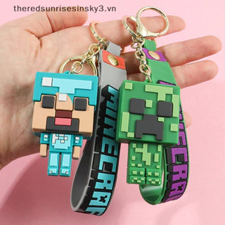 Móc Khóa Thời Trang Cao Su Mềm 3D Móc Khóa Phụ Kiện Búp Bê Thời Trang Dễ Thương Anime Minecraft Nhân Vật Trò Chơi Móc Khóa Dành Cho Nữ Túi Ch Mặt Dây Chuyền.