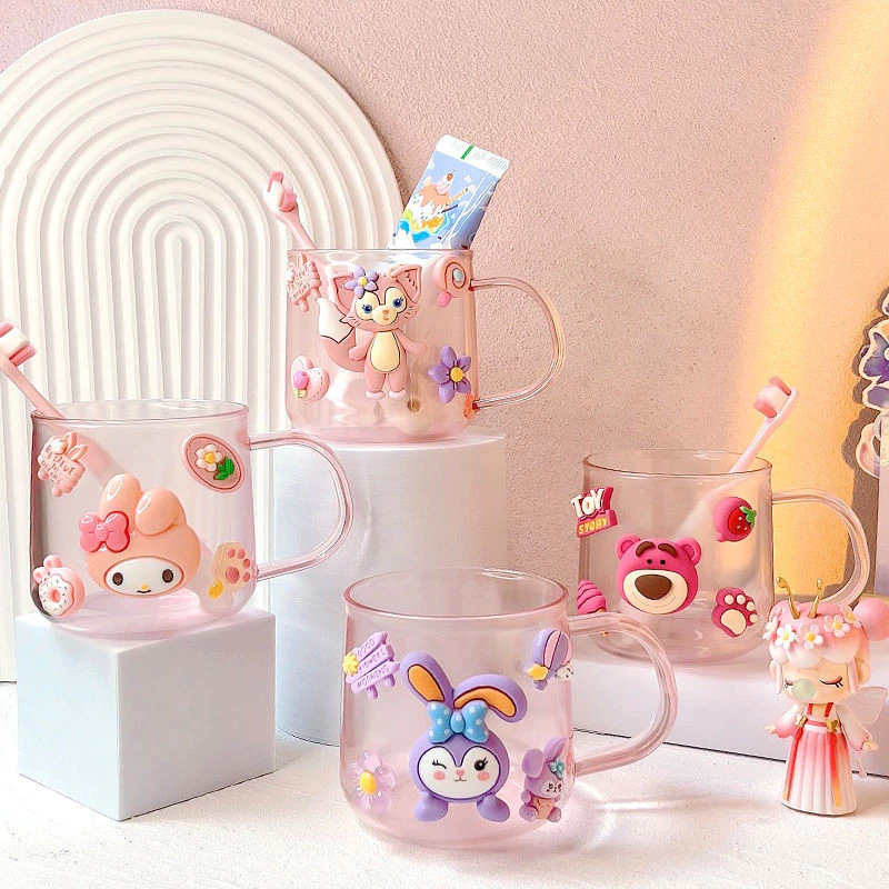 Sanrio kuromi Hoạt Hình Trẻ Em Đánh Răng Cốc Rửa Treo Tường Người Ảnh Hưởng Dễ Thương Bé Trai Bé Gái Giá Trị Cao Hộ Gia Đình Cho Bé Cốc Nước súc Miệng K9