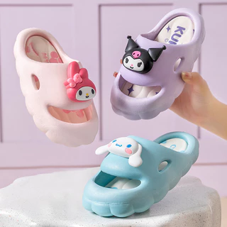 Kuromi Dép Trẻ Em Mùa Hè Bé Gái Influencer Dễ Thương Sanrio Quế Chó Nhà Chống Trơn Trượt Phòng Tắm Dép Dép