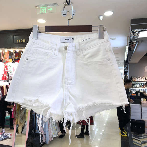 Mùa Hè 2024 Phong Cách Mới Size Lớn Béo mm Trắng Cao Cấp Quần Short Denim Nữ Sinh Viên Phù Hợp Với Ống Rộng Chữ A Quần Hot ins T