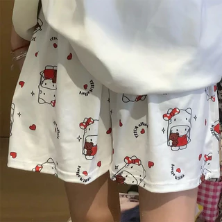 Hoạt Hình Mùa Hè Mèo kitty Dễ Thương Pyjama Quần Nữ Thoáng Khí Rời Nhà Quần Short