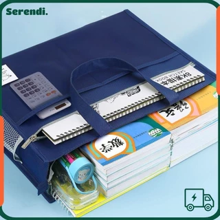 Túi sách cầm tay SERENDI, Túi đựng tranh dung tích lớn dày, Dây kéo đa chức năng A3 8k Túi đựng hồ sơ Đồ dùng văn phòng trường học