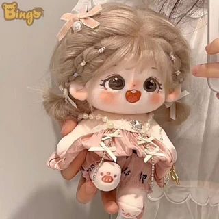 【Bingo】Búp bê cotton 20cm, búp bê mặc đồ dễ thương, đồ chơi có bộ xương [1 váy trượt ngẫu nhiên] búp bê có tóc, quà sinh nhật (0270-7)