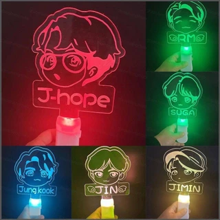 Yt1 BTS Acrylic Huỳnh Quang Flash Light Glow Stick Đèn Ngủ Buổi Hòa Nhạc Đạo Cụ Hỗ Trợ TY1