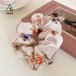 Dây Buộc Tóc In Hình, Dây Buộc Tóc Phong Cách Hàn Quốc Ngọt Ngào Scrunchies, Mũ Pháp Dây Cao Su Nhiều Màu Sắc Gấu Đuôi Ngựa Giá Đỡ Cô Gái