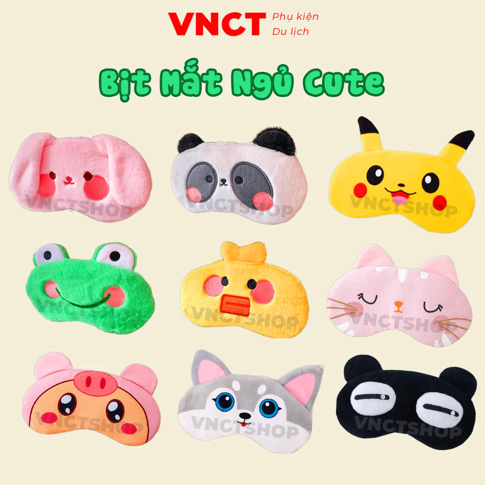 Bịt mắt ngủ có gel làm mát cute vnct, đồ che mắt bịt khi đi ngủ có miếng túi nước mềm massage dễ thương