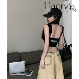 Uaenau Đẹp Lưng Sling, Có Miếng Lót Ngực Slim Gợi Cảm Áo Vest Thể Thao, Áo Khoác Ngoài Thời Trang Mùa Hè Crop Top Ngoài Trời