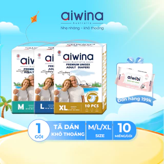 Tã dán người lớn Aiwina siêu mỏng và siêu mềm size M/L/XL túi 10 miếng