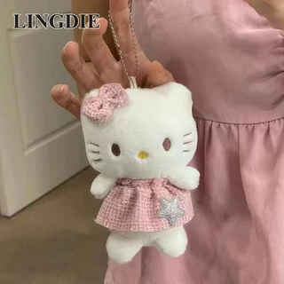 Lingdie Hello Kitty Girl Doll School Bag Mặt dây chuyền Phụ kiện Móc khóa