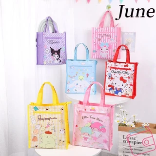 Túi lưu trữ JUNE, Túi Tote Sanrio, Túi xách chống nước sáng tạo hoạt hình di động dành cho nữ