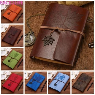 Back2life Travelers Vintage Notebook, Trống A7 / A6 / A5 Da PU Kraft Notebook, Rời Lá Notebook Chất Kết Dính Da PU Giấy Kraft Xoắn Ốc Sổ Tay Nhật Ký Nhật Ký