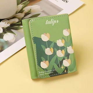 Ví Nữ Ngắn Tulip 70% Tắt Phong Cách Ví Sinh Viên Tươi Đơn Giản Ví Mini Giảm Giá..12