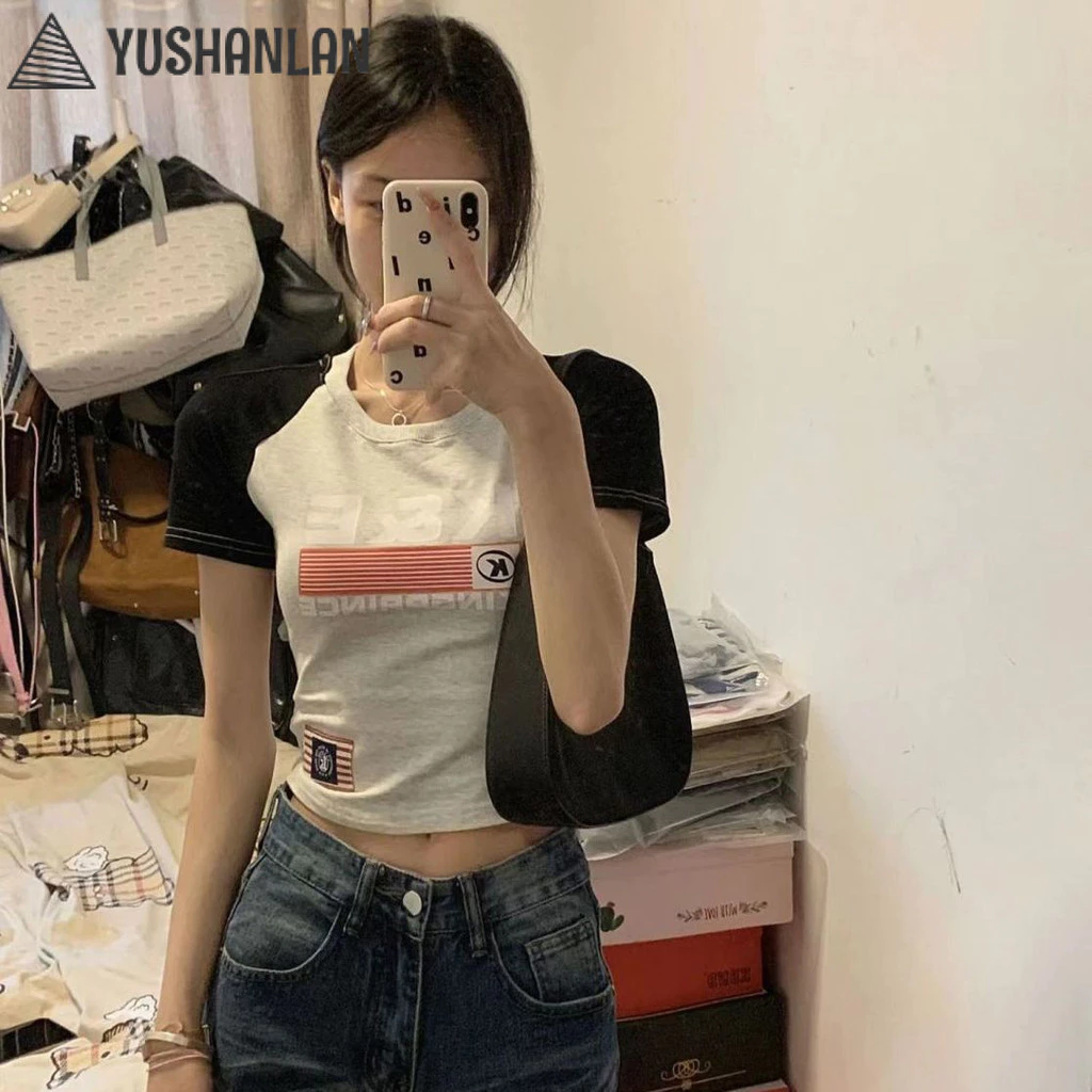 YUSHANLAN áo phông áo thun nữ croptop baby tee Thể thao Cổ điển Fashion Đơn giản WCS2450JDN 20Z240512