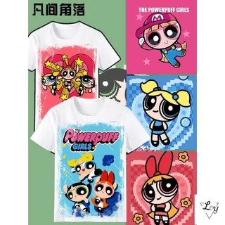 Áo thun ngắn tay cỡ lớn Quần áo nữ béo MM 90kg Áo kiểu Mỹ Hàn Quốc Powerpuff Girls Joint Áo thun ngắn tay Quần áo nữ mùa hè hợp thời trang phù hợp với tất cả các cô gái lớn-