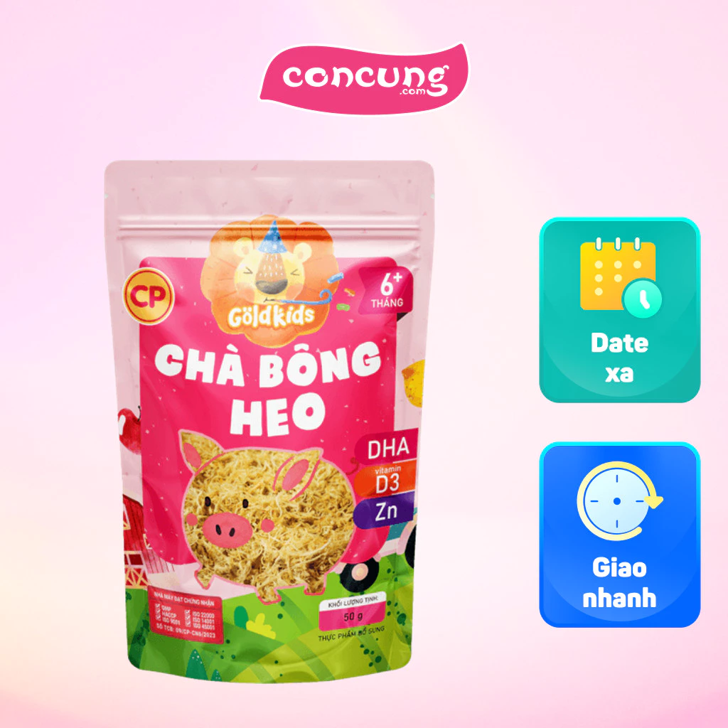 Chà bông heo Goldkids 50gr