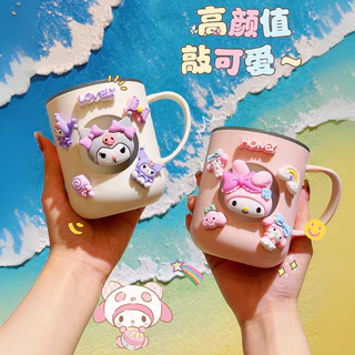 Sanrio Kuromi Cinnamoroll Melody Purin Cốc súc miệng cho trẻ em Hoạt hình Cốc nha khoa dễ thương Cốc giặt đẹp mắt cho bé gái Đi du lịch trong ký túc xá Cốc để súc miệng hoặc