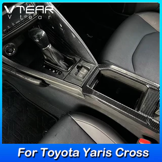 Dành Cho Xe Toyota Yaris Cross 2024 2025 Khung Bánh Răng Ô Tô Trang Trí Nắp Cốc Khung Nhựa Mạ Chrome Họa Tiết Sợi Carbon Sửa Đổi Nội Thất Ô Tô Phần Phụ Kiện