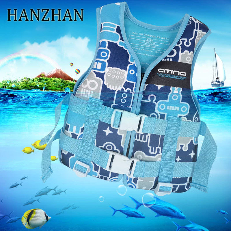 [Hanzhan] Áo phao bơi ngoài trời cho trẻ em, áo phao thoáng khí di động, áo lướt sóng