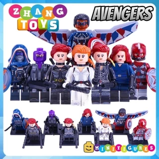 Đồ chơi Xếp hình Avengers Endgame gồm Zemo - Falcon - Taskmaster - Red Guardian - Black Widow Minifigures Xinh X0272