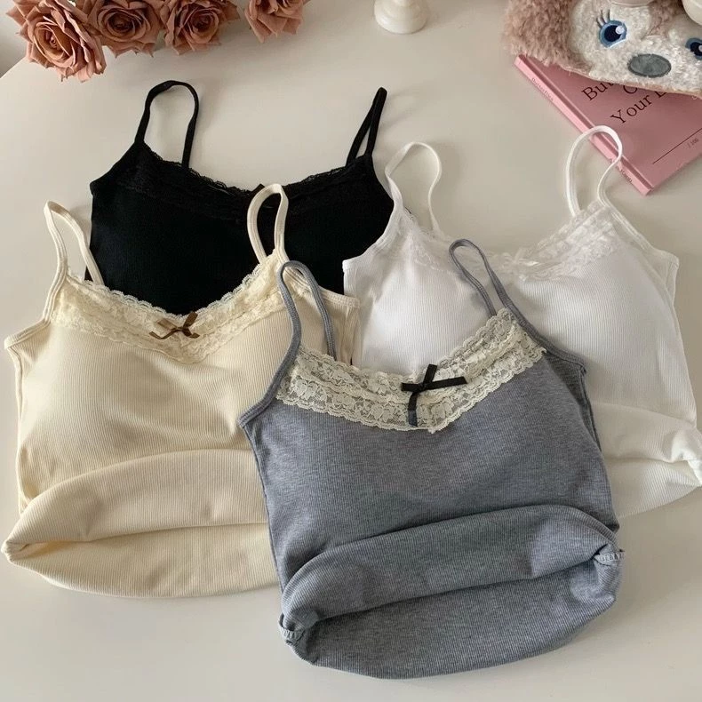 Milyfashion Pure Desire Style Ren Slimer Look Camisole Nữ Có Miếng Lót Ngực Mặc Bên Trong Mặc Bên Ngoài Slim fit Thời Trang Quần Lót Gợi Cảm Nữ