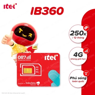 SIM iTel IB360 - Data 4G Không Giới Hạn - Gói 12 tháng