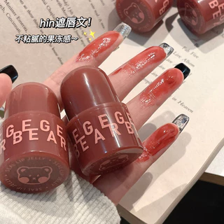 Gege bear Dưỡng Ẩm Seal Lip Jelly Water Gloss Mirror Lipstick Dưỡng Ẩm Lâu Dài Không Dễ Phai Màu Jelly Lip Glaze