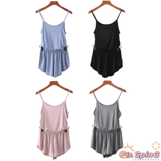 2024 HẤP DẪN!! 2 Miếng Bộ Đồ Ngủ Nữ Phù Hợp Với Mùa Hè Không Tay Tank Top Quần Short Đồ Ngủ Gợi Cảm Bộ Hai Mảnh