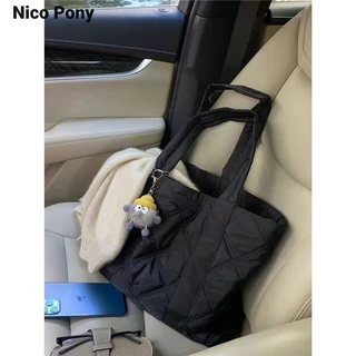 Túi Tote nữ Nico Pony thời trang mới OL xuống chất liệu túi mua sắm đi lại dung tích lớn