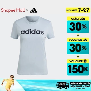 adidas Phong cách sống Áo Thun Logo Slim Essentials LOUNGEWEAR Nữ Màu xanh da trời IM2832