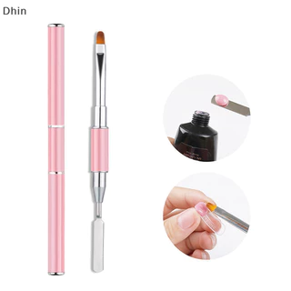 [Dhin] Bàn chải nghệ thuật làm móng tay hai đầu Acrylic UV Gel mở rộng Builder Flower Paing Pen Brush Remover Spatula Stick Dụng cụ làm móng tay COD